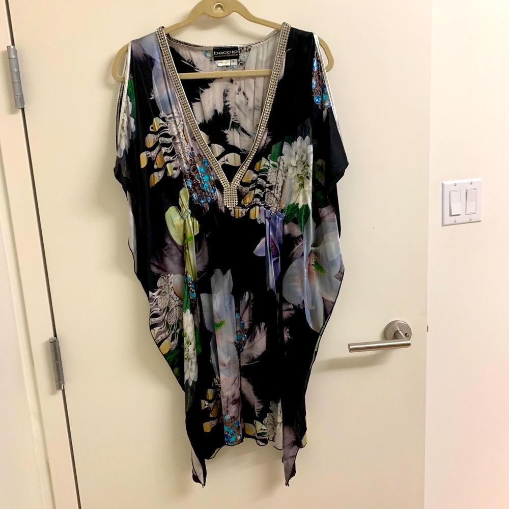Silk crystal printed Cocktail dress- Size S